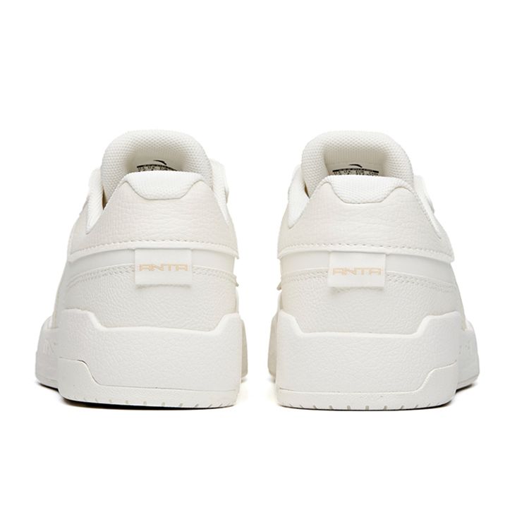Anta Lifestyle Series Waffle Durable Breathable Low-Top Skate Shoes Women Sneaker Ivory 122148081R-3