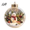 Winter Scene Decor Glowing Christmas Story Ornament Mini Holiday In Ball Hanging Decoration Gift for Friends Light Up Acrylic Clear Pendant