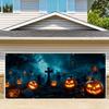 6x13ft Pumpkins Halloween Garage Door Decorations Halloween Garage Door Cover for Home Outdoor Indoor Spooky Party Wall Window