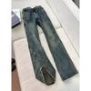 Retro Pleated Design Jeans Men's Niche American High Street Ruffian Handsome Long Pants Slim Straight Micro-pull Pants
