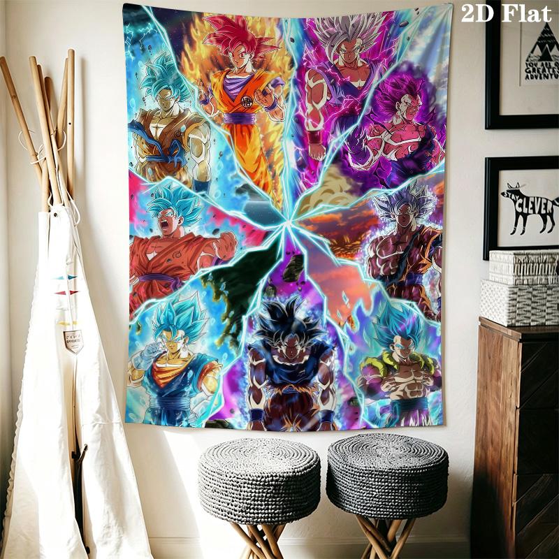 Dragon Ball Super Wall Tapestry Aesthetic Wall Hanging Printed Fabric Blanket Decorative Tapestries For Bedroom Living Room Home Decor
