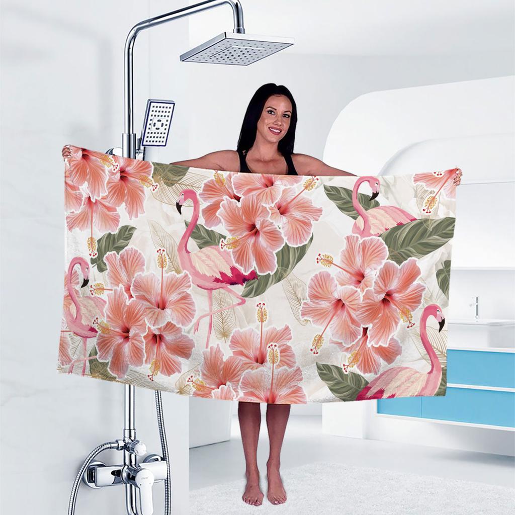 1pc flowers Print towel Sports Quick-Drying Super Absorbent Camping Towel Super Soft Lightweight Gym Swimming Yoga Beach Towel