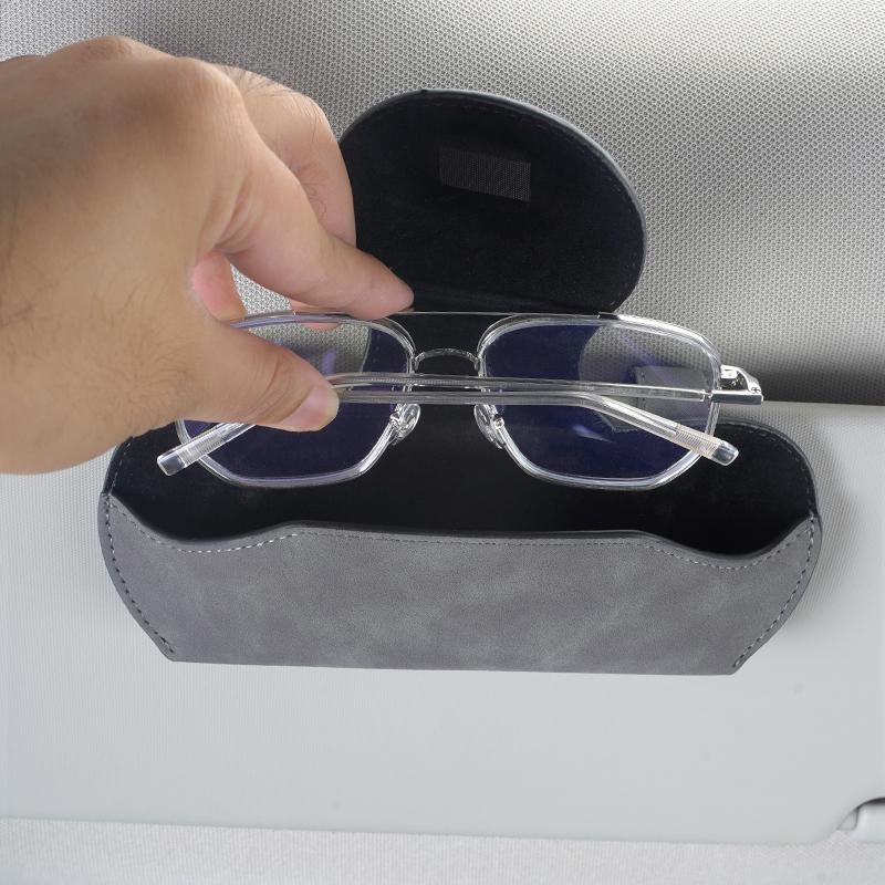 CRZ1 Car Logo Glasses Case Sun Visor Sunglasses Card Organizer Box For Mercedes Benz W212 W221 GLC EQA W168 W201 W108 W176 W124 W126
