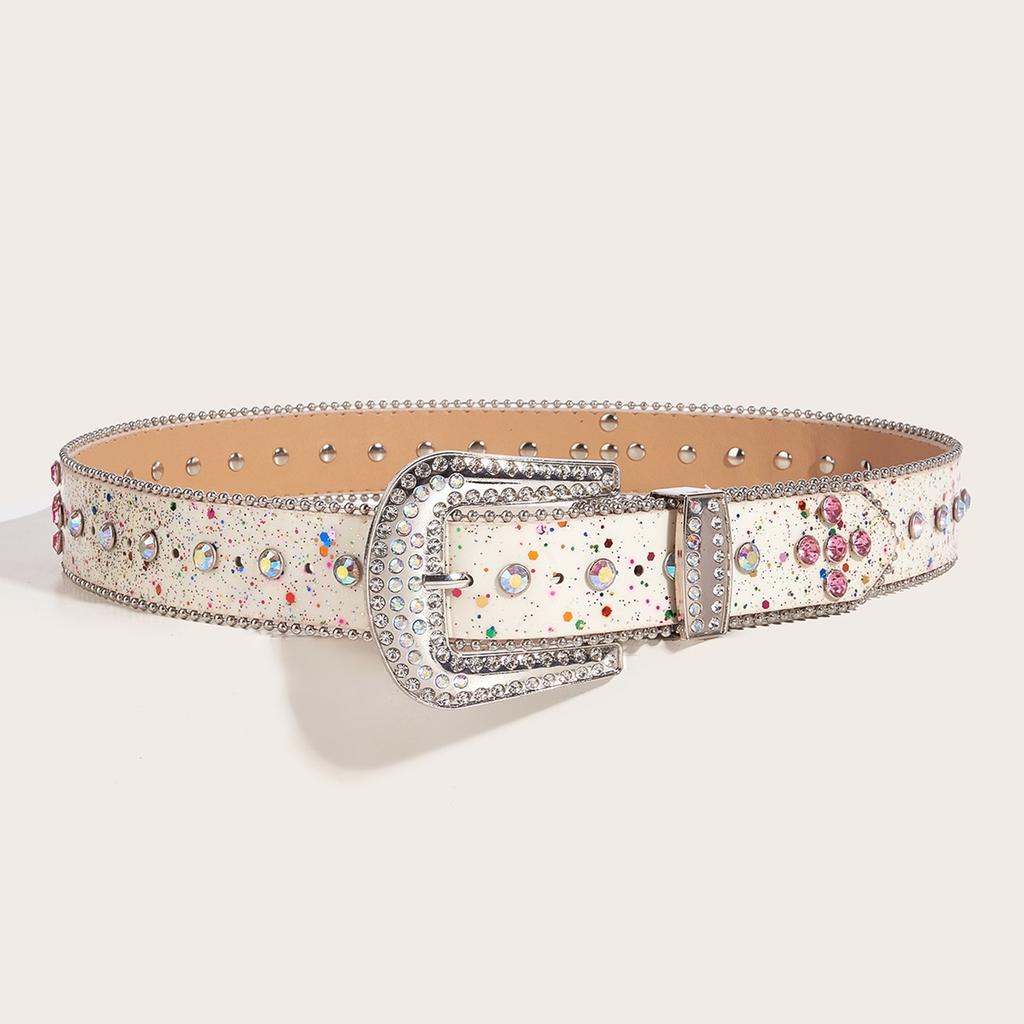 Sequined Rhinestone Belt for Adult Teens Bead Trim Waistband for Pants Blingbling Waiststrap Elegant Waist Ornament