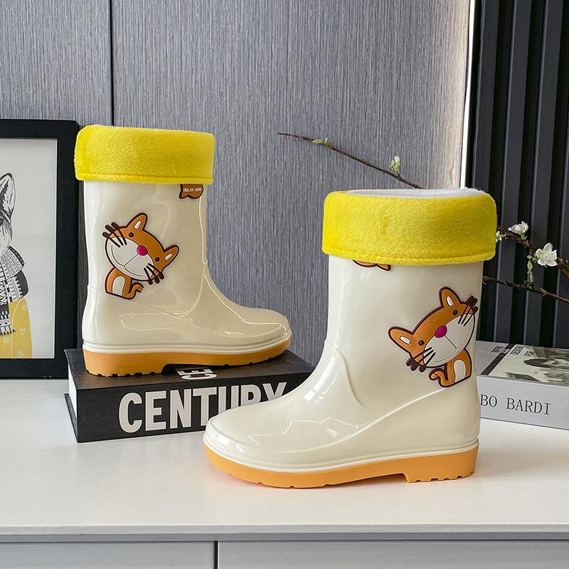 Kinder Regenstiefel Fleecegefüttert Wasserdichte Gummistiefel