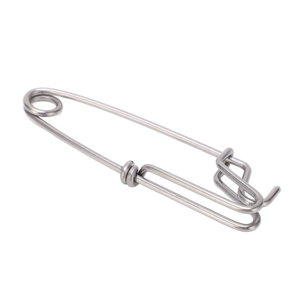 5 Stück lange Schnurclips Karabinerwirbel Meeresfischereiverbinder Geschlossene Öse Aufhängeschnalle Schnellstiftwerkzeug 2,6 cm x 100 mm