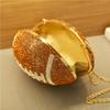 Football Shape Fashion Handbag Large Capacity Rhinestone Bling Purse with Shoulder Chain Shiny Diamond Purse Trendy Carrying Bag
