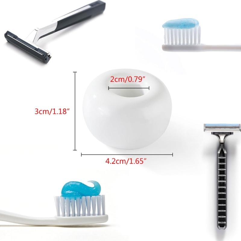 2PCS Ceramic Toothbrush Stands Creative Brush Stand Shelf Base Practical and Mini Solution
