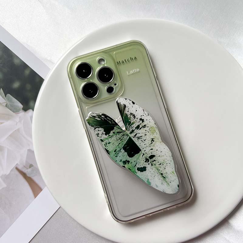 Najlepiej sprzedający się wysuwany stojak na telefon z motywem liścia i przezroczystym wykończeniem epoksydowym