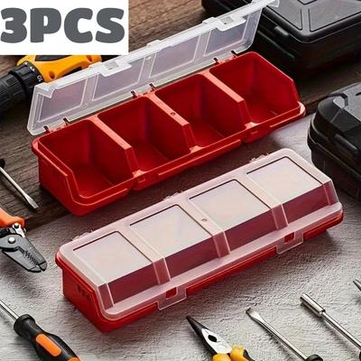 3PC Screw Parts Box Multi-Compartment Organizer Electronic Hardware Accessory Jewelry Storage Case Plastic Sorting Slanted Mouth