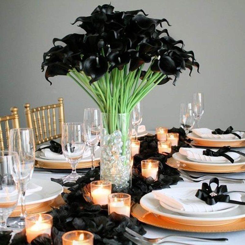 10 Pcs Artificial Calla Lily Real Touch Artificial Flowers for Wedding Bridal Bouquet Home Decor Party Supplies
