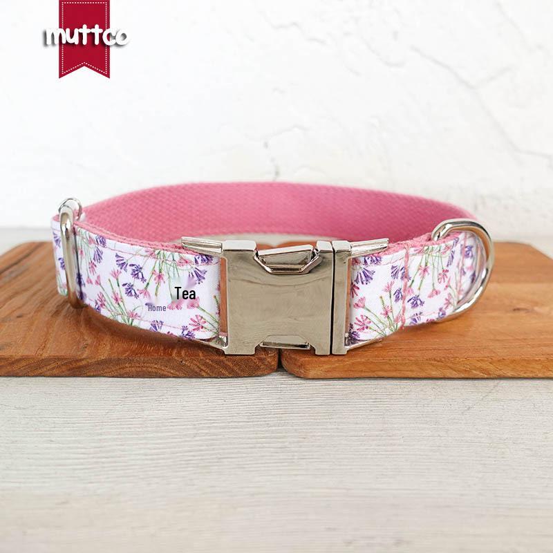 MUTTCO Purple Floral Dog Collar - Soft & Comfortable UDC-133 Small