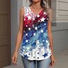 V-Neck Tank Top Women Print Tank Tee Casual Loose Fit Sleeveless Shirt