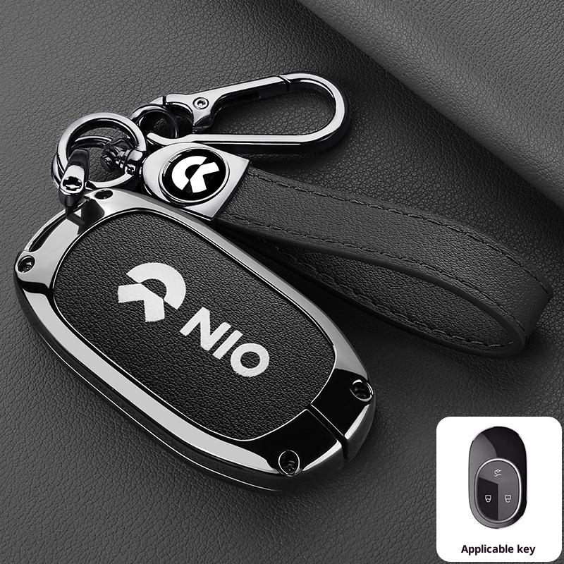 Zinc Alloy Leather Car Key Key Case For Nio Et7 Et5 For Nio Nio Es6 Es8 Ec6 Et7 Key Fob Car Key Case