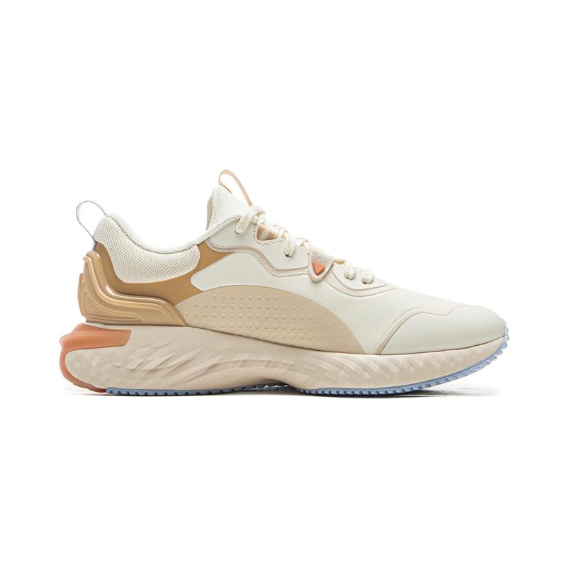 New LiNing Cushioning Anti Slip And Wear Resistant Low Top Casual Shoes Women's Beige Khaki AGLU306-1