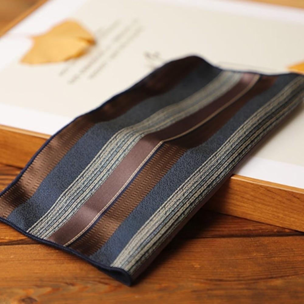 2-Piece Set Narrow Striped Neckties Adjustable Suit Pocket Square Neck Tie Set  Office Wear