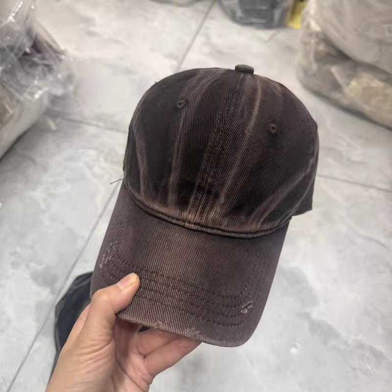 High quality heavy industry washed denim baseball cap men and women couples fashion street old hole cap