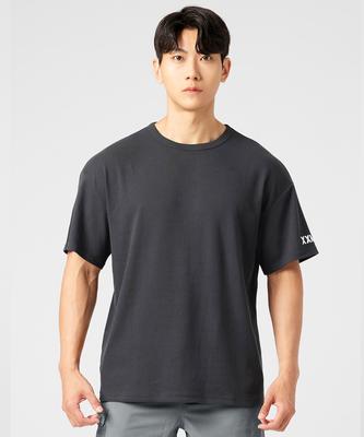XEXYMIX Stretch Logo Oversized Short Sleeve Grey Xmmst03H3