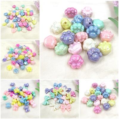 Mixando Moda Fiocco Nodo Fatto a Mano Perline Fiore Materiali Fai da Te Accessori per Gioielli Ciondoli 10pz Acrilico Zampa di Gatto per Creazione Bracciale Collana