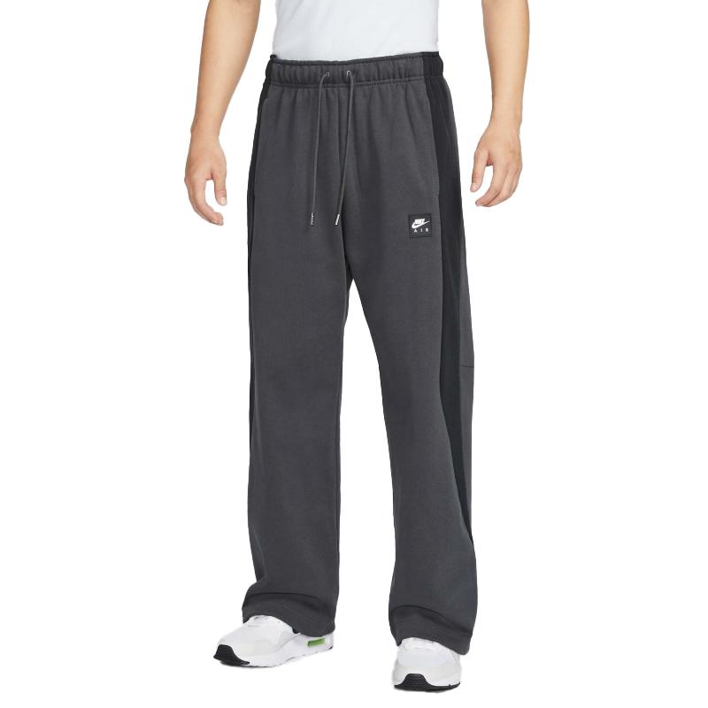 Nike Air AS M Air FLC Pant OH BFT Fashion Straight Leg Retro Sports Color Block Lace-Up Casual Pants Men pants Black Gray HJ0288060