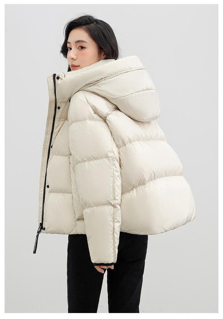 3D Pocket Winter Down Jacket: New Korean-Style, White Duck Down, for Petite Figures - Versatile Cold-Protection Wear