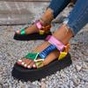 Platform Sandals for Women Summer Female Casual Shoes Plus Size 36-45 Beach Shoes Color Hemp Rope Set Foot Women Shoes 2025 New