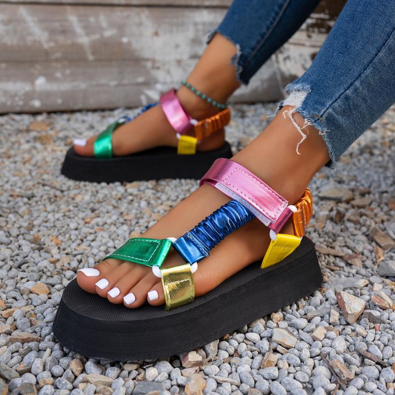 Platform Sandals for Women Summer Female Casual Shoes Plus Size 36-45 Beach Shoes Color Hemp Rope Set Foot Women Shoes 2025 New