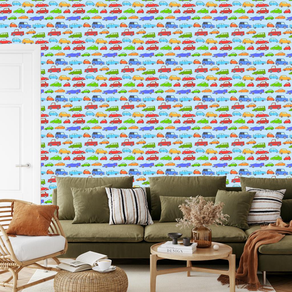 Colorful cars wallpaper for living room and bedroom 50x1000