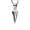 High-End Arrow Necklace for Men and Women, Stainless Steel Pendant with Short Dragon Bone Chain, Retro Jewelry.