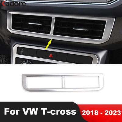 Car Center Air Condition AC Vent Outlet Cover Trim For Volkswagen VW T-cross Tcross 2018- Matte Interior Accessories
