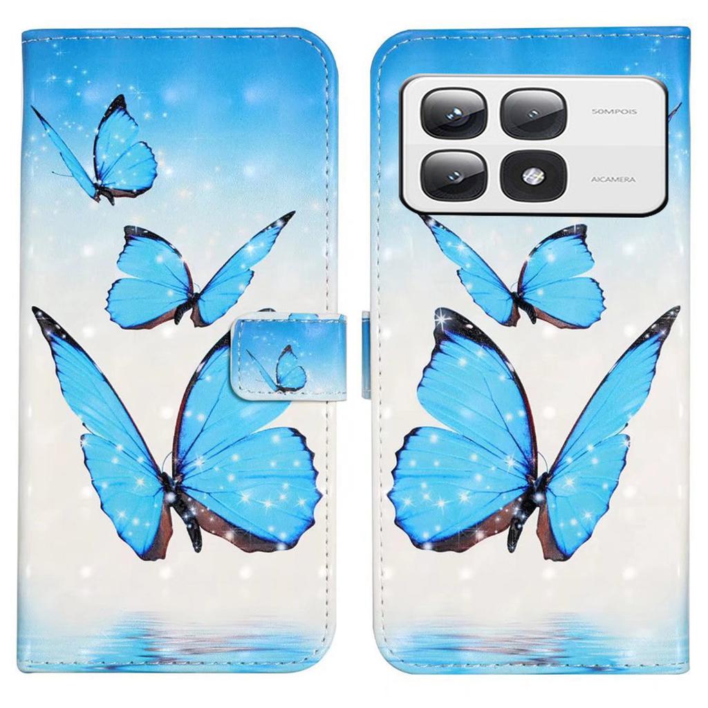 For Xiaomi 14T Pro Case 3D Creative Pattern PU Leather Stand Phone Cover