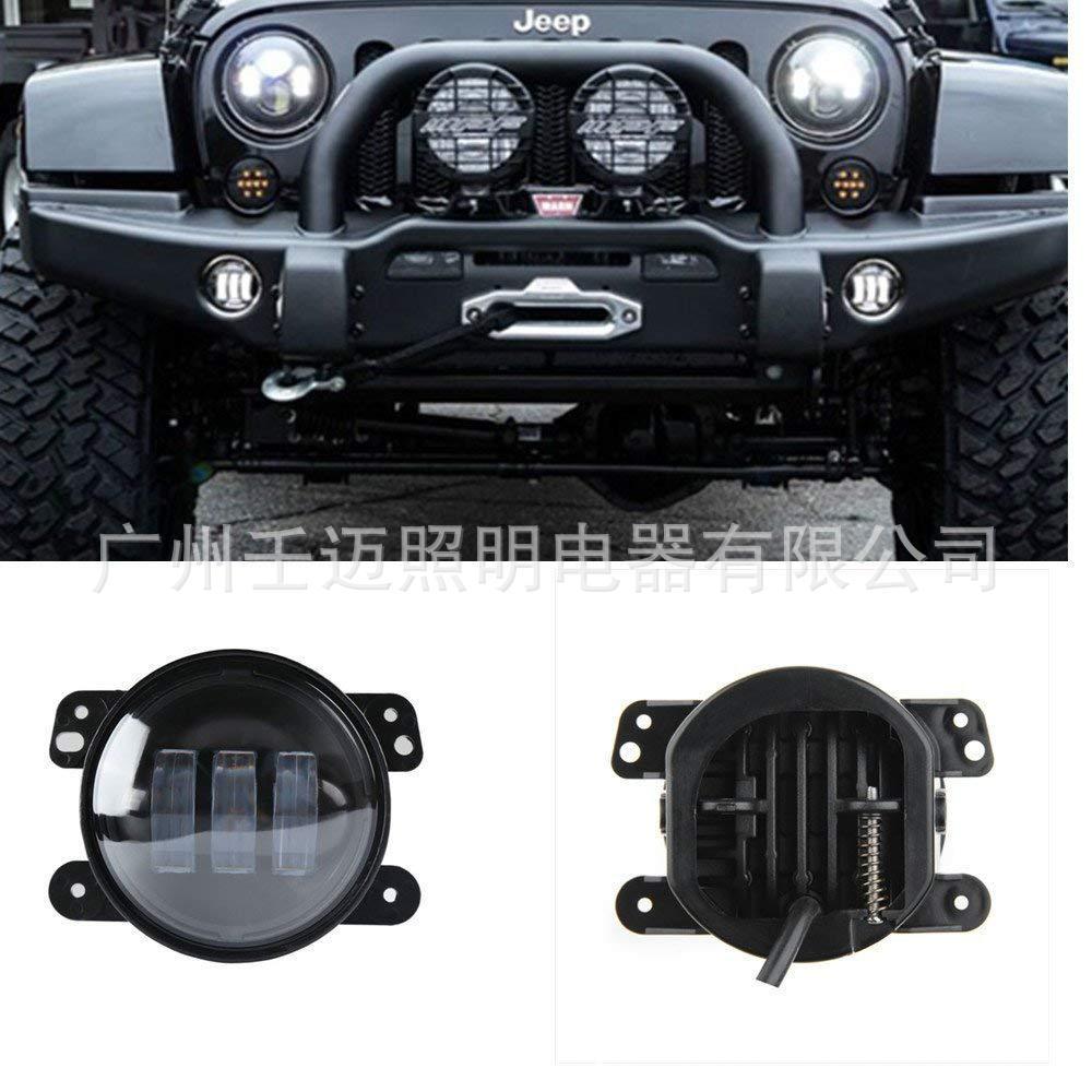 4-Inch 30W High Brightness Front Bumper Fog Lights for Wrangler and Off-Road Vehicles