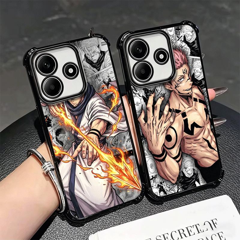 Anime Ryomen Sukuna JUJUSU Plating Phone Case For Xiaomi Redmi Note 14 15 Pro Plus 13 12 11 11S 11T 10 9S 9 5G Anti-Fall Airabag