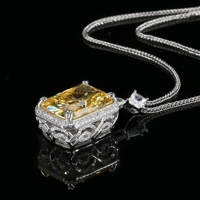 Jewelry Redeen Cut Yellow Diamond Pendant Main Stone 15 * 20