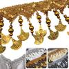 1M Fringe Tassel Lace Gold Silver Laser Sequins Ribbon Wedding Party Dancing Dress Decoration Pendant Sewing Fabric Accessories
