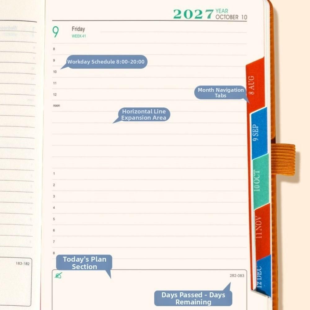 12 Months A5 Agenda Planning Notebook Wear-resistant To-do List Notebook  School Office Supplies