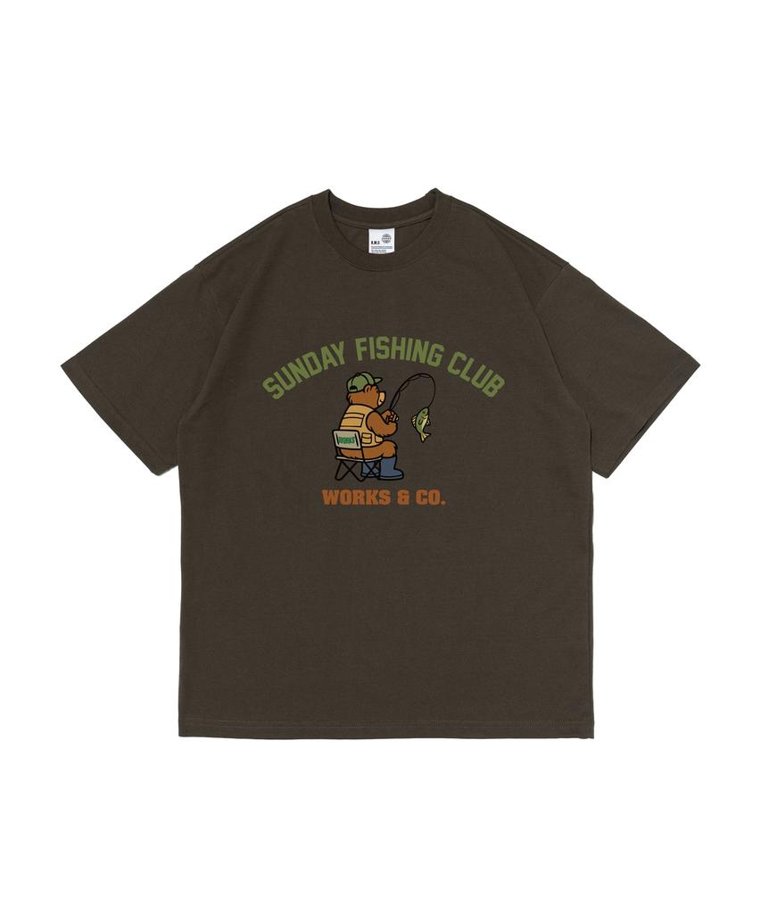 Wogseuaenko Fishing Club & Bears Short Sleeve T-Shirt (Khaki)