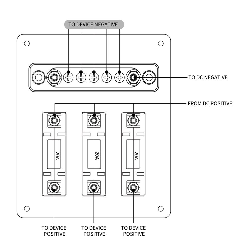 Manual-Off Hydraulic Circuit Breaker with Integrated 5+2 Way 100A Busbar