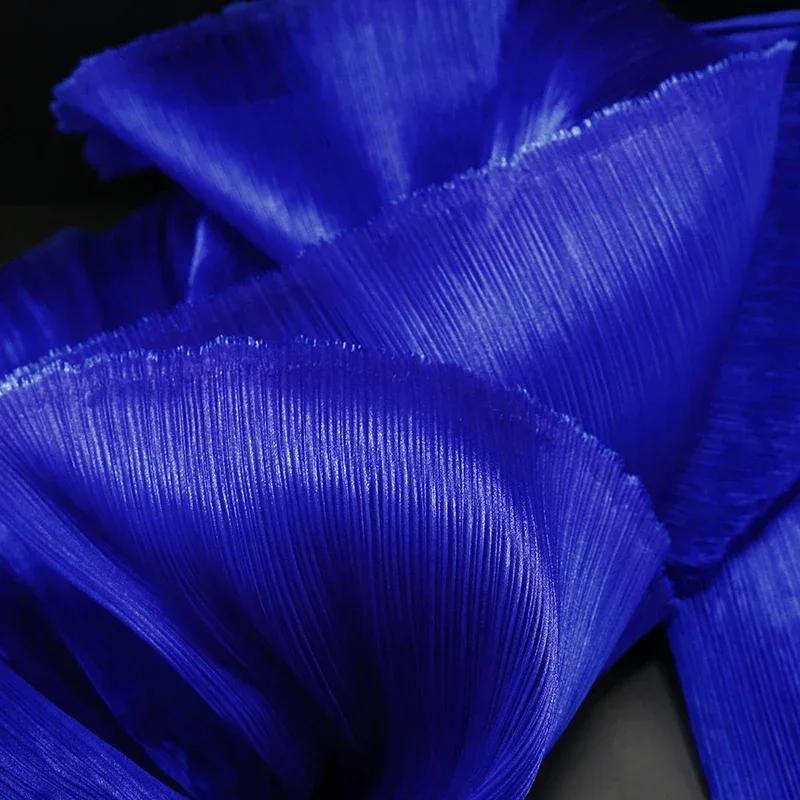 100x145cm Jasná Plisovaná Organza Látka Šít Svatební Šaty A Módní Plisované Síťoviny, DIY Tvar Pevné Designové Látky
