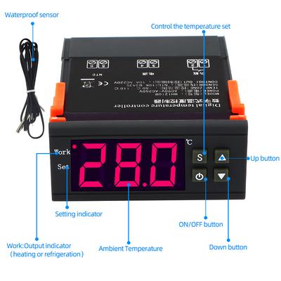 MH1210W Controlador de Temperatura DC12V 24V AC110-220V Termostato Digital Microordenador Termómetro Termorregulador -50~110 C NTC