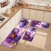 1 Stuk Anti-Vermoeidheid Keukenmatten, Paars Bloemenprint Waterdicht Antislip Dik Gekussend Keukenmat Zwaar Comfort Staande Mat voor Keuken