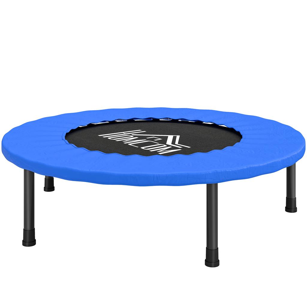 Mini fitness trampoline, exercise trampoline with non-slip feet, 100 kg load, diameter 81 x 22.5 cm, blue and black