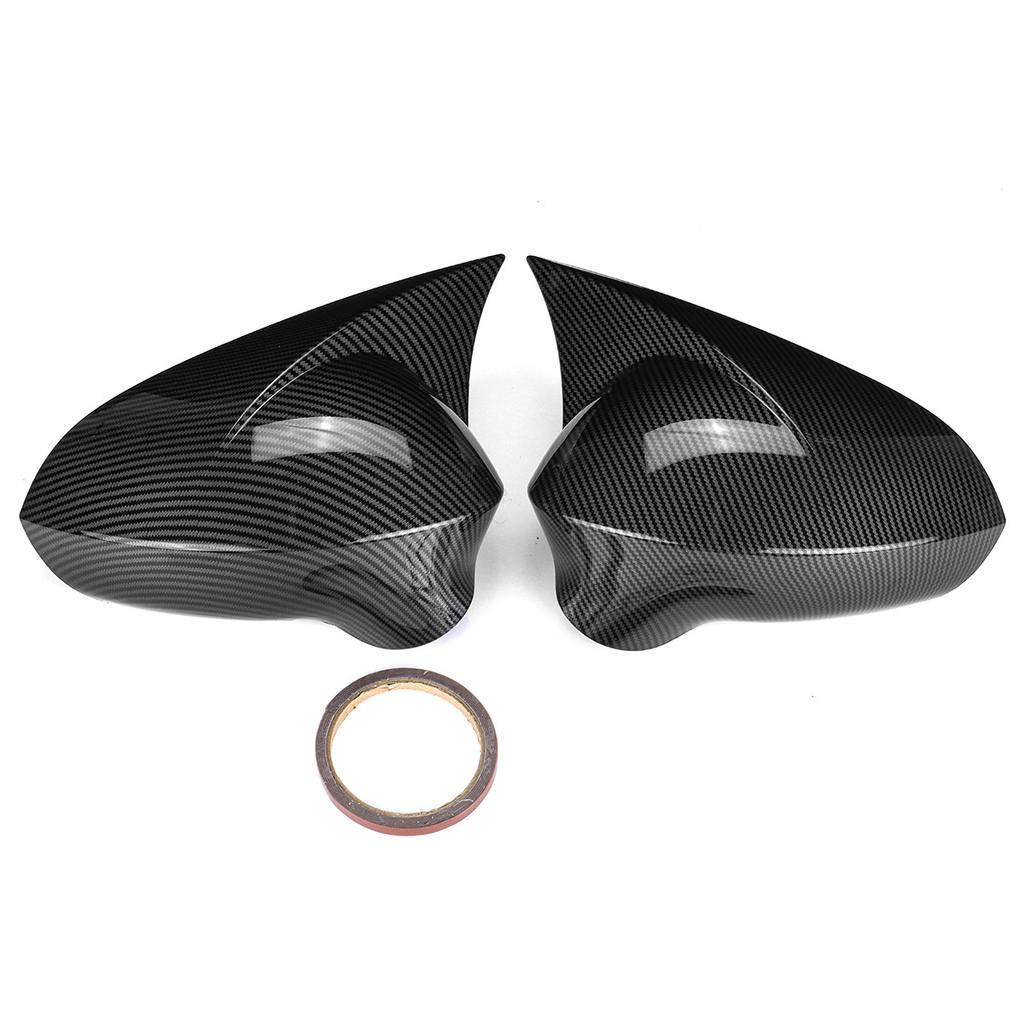 Cache-rétroviseurs extérieurs Noir brillant/Aspect fibre de carbone pour Seat Leon MK2 1P Ibiza MK4 6J 2008-2017 Cache de boîtier de rétroviseur