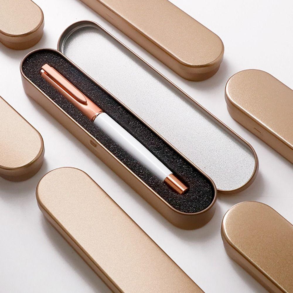 Rectangular Pen Box with Sponge Lining Pencil Case Portable Tin Box  Home Storage