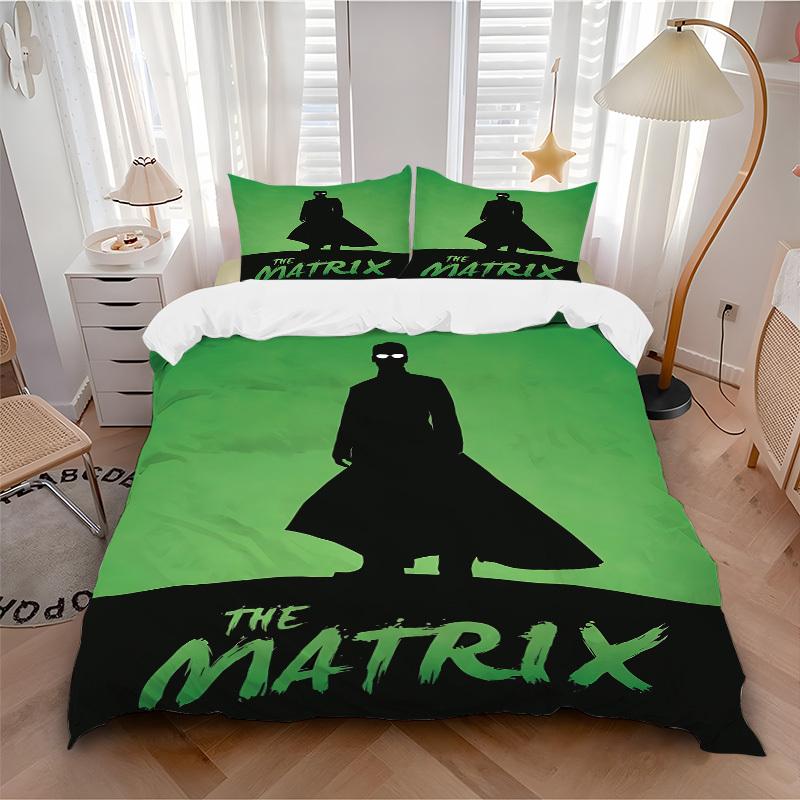 

3pcs The Matrix Bedding Set, Soft Polyester Duvet Cover and Pillowcases Machine Washable Seasons all suitable044 135x200cm