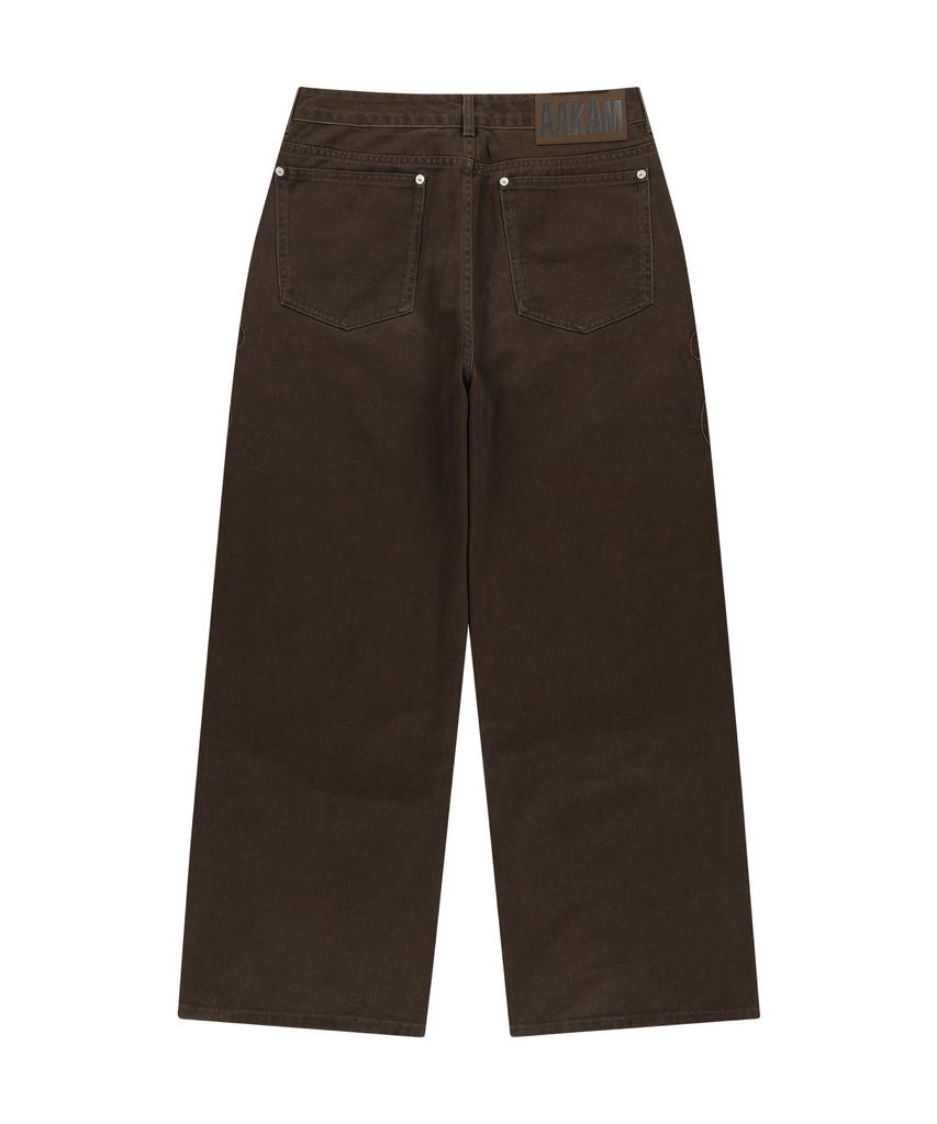 AAKAM Needlework Wave Cotton Pants (Brown)