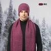 Knitted hat, men's winter velvet thickened cold-proof outdoor cycling wool knitting, hat scarf three-piece set
