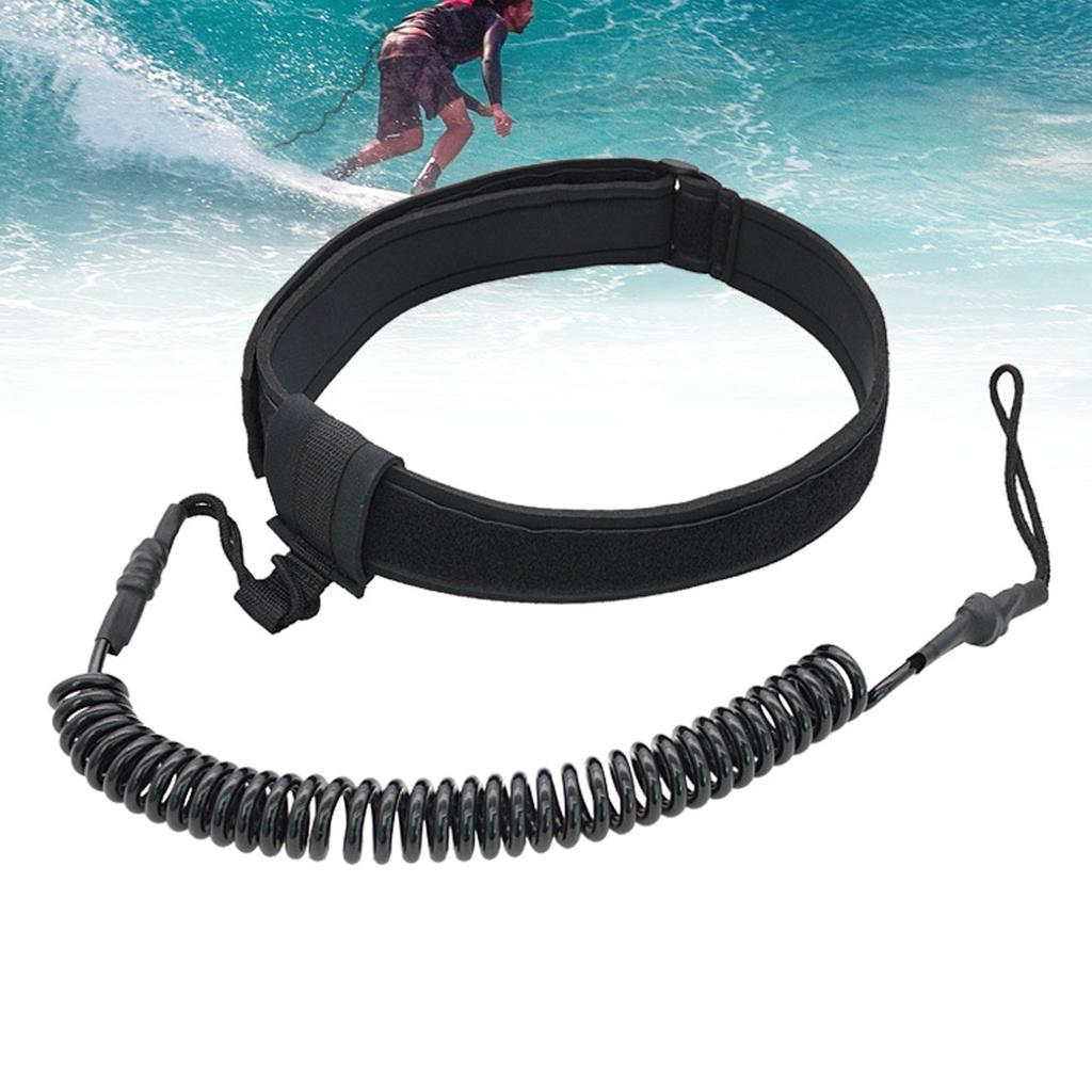 TPU Coiled Spring Waist Safety Rope Outdoor Surfboard Water Sport Surfboard Leash Comfortable Surfboard Leash Easily Use