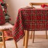 Christmas Snowflake Plaid Tablecloth Rectangular Decorative Fabric Table Cover Dining Coffee