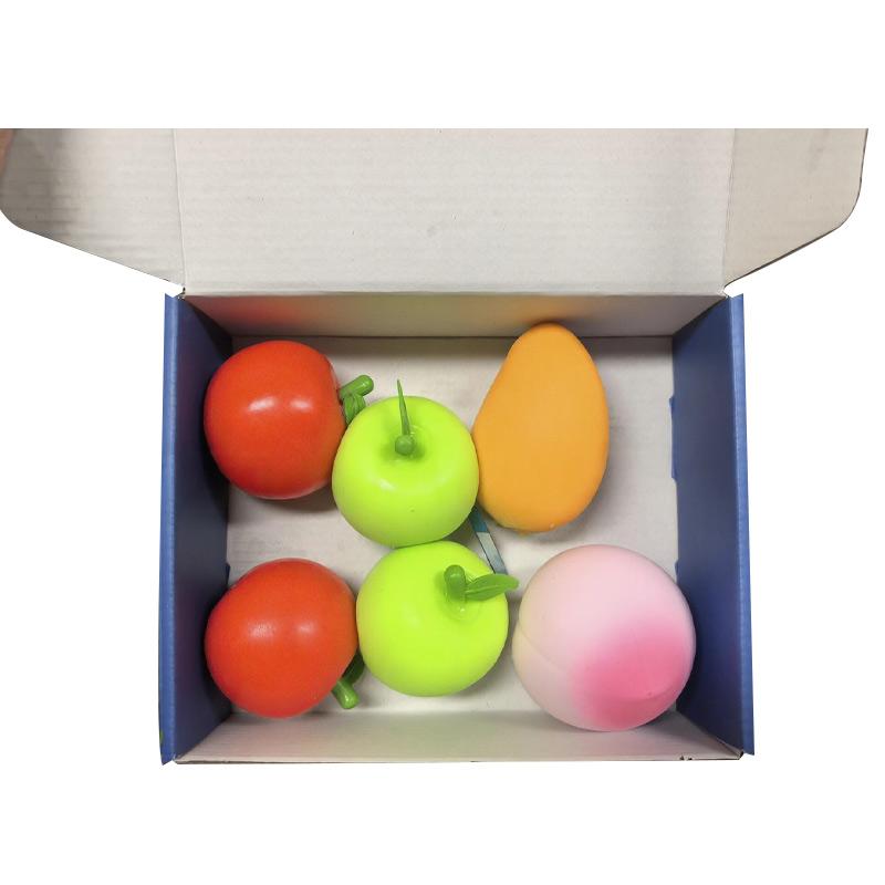 Fruit Shaped Squeezing Balls Red/Green Apple / Peach / Mango Stress Relieving Squeeze Toy Squishy Toy Ornament Gifts